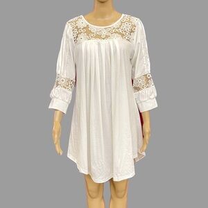 Beautiful Embroidered Babydoll Mini Dress Size Small